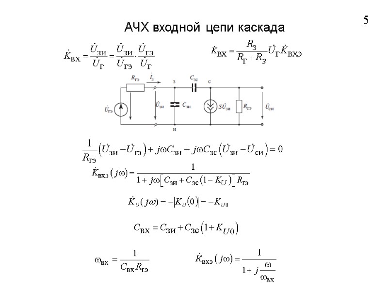 5 АЧХ входной цепи каскада